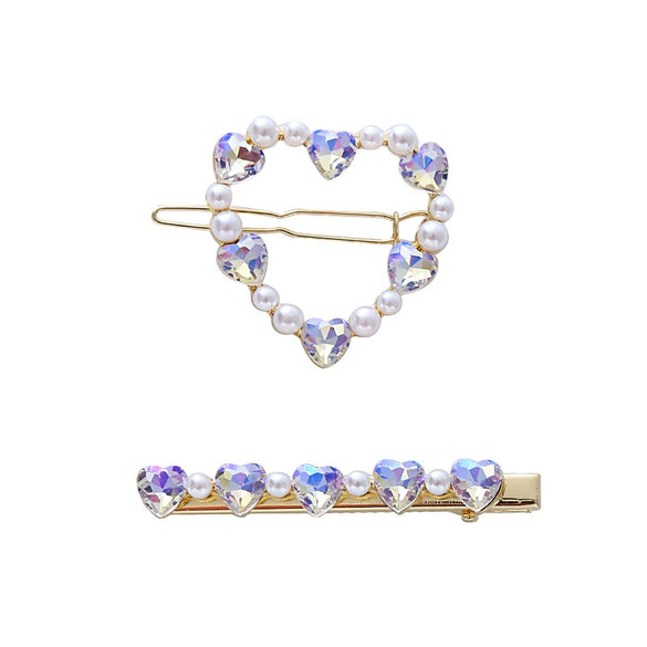 Wholesale Simple Geometric Zircon Pearl Handmade Hairpin Women's Hair Accessories