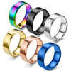 Wholesale Simple Glossy Mirror Polished Stainless Steel Rings With Geometric Style For Unisex