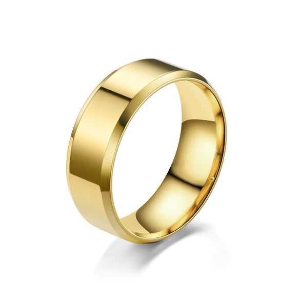 Wholesale Simple Glossy Mirror Polished Stainless Steel Rings With Geometric Style For Unisex