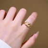 Wholesale Simple Gold Plated Copper Xshaped Micropaved Zircon Rivet Bracelet Ring Set With Letter Number Text Pattern For Unisex In Light Luxury Style