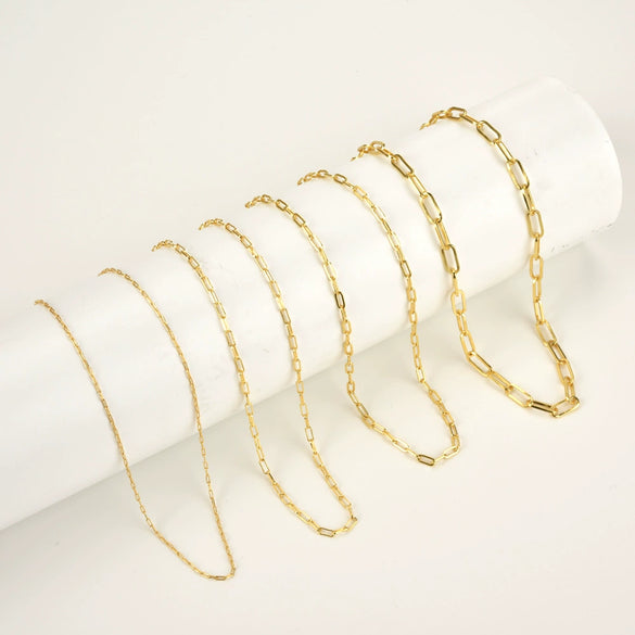 Wholesale Simple Gold Stacked Belt All Match 925 Sterling Silver Gold Plated Clavicle Necklace With Geometric Style
