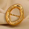 Wholesale Simple Hammer Patterned Geometric Stainless Steel 18K Gold Plated Irregular Ring For Women
