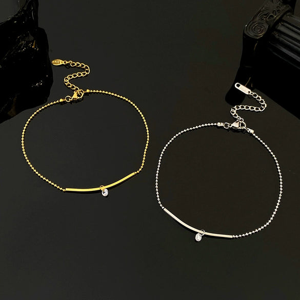 Wholesale Simple Heart Pattern Stainless Steel Women's Anklet