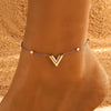 Wholesale Simple Heart Pattern Stainless Steel Women's Anklet