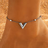 Wholesale Simple Heart Pattern Stainless Steel Women's Anklet