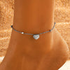 Wholesale Simple Heart Pattern Stainless Steel Women's Anklet