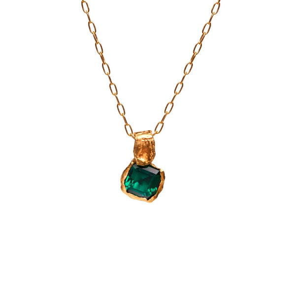 Wholesale Simple Heart Shape Electroplated Gold Color Retention Copper Pendant Necklace Clavicle Chain For Unisex