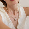 Wholesale Simple Heart Shape Gold Electroplated Copper Pearl Necklace For Unisex