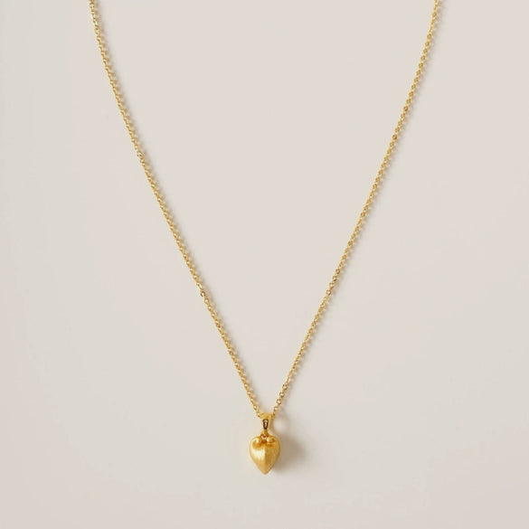 Wholesale Simple Heart Shape Gold Electroplated Copper Pearl Necklace For Unisex