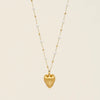 Wholesale Simple Heart Shape Gold Electroplated Copper Pearl Necklace For Unisex