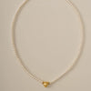 Wholesale Simple Heart Shape Gold Electroplated Copper Pearl Necklace For Unisex