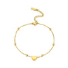 Wholesale Simple Heart Shape Stainless Steel Geometric Anklet For Women