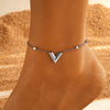 Wholesale Simple Heart Shape Stainless Steel Geometric Anklet For Women
