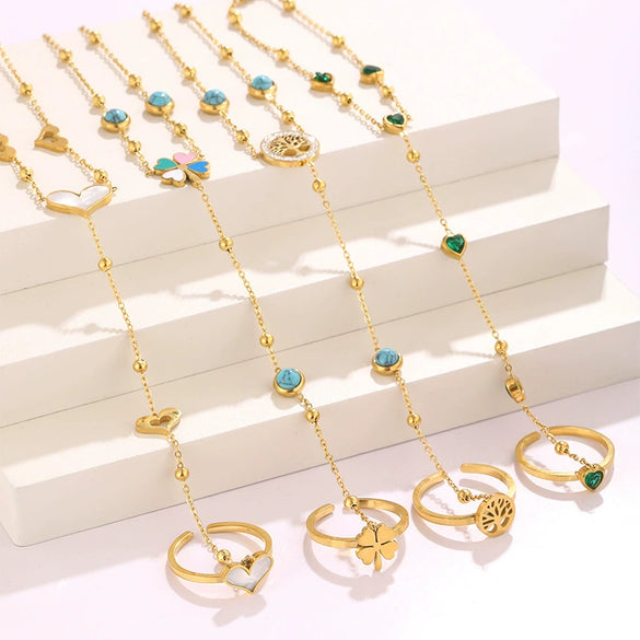 Wholesale Simple Heart Shape Stainless Steel Gold Plated Bracelet For Women