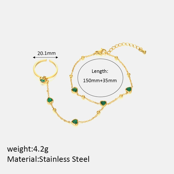 Wholesale Simple Heart Shape Stainless Steel Gold Plated Bracelet For Women
