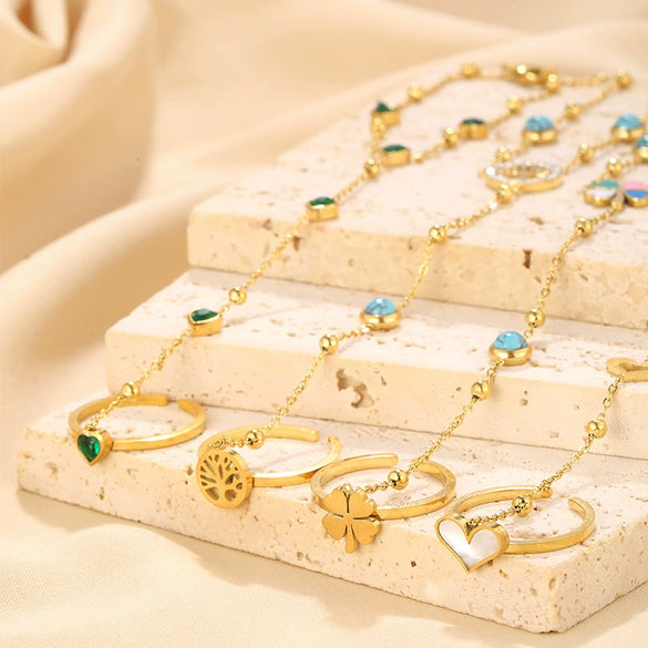 Wholesale Simple Heart Shape Stainless Steel Gold Plated Bracelet For Women