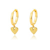 Wholesale Simple Heart Shaped Copper Earrings With 18K Gold Plated Zircon And Five Pointed Star Design Electroplated