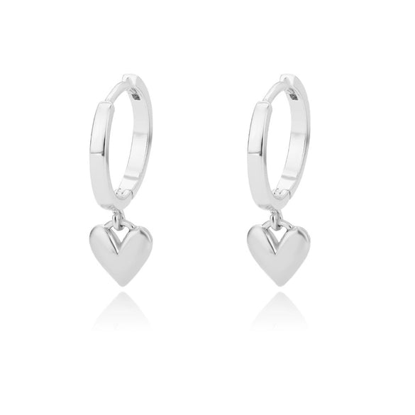 Wholesale Simple Heart Shaped Copper Earrings With 18K Gold Plated Zircon And Five Pointed Star Design Electroplated