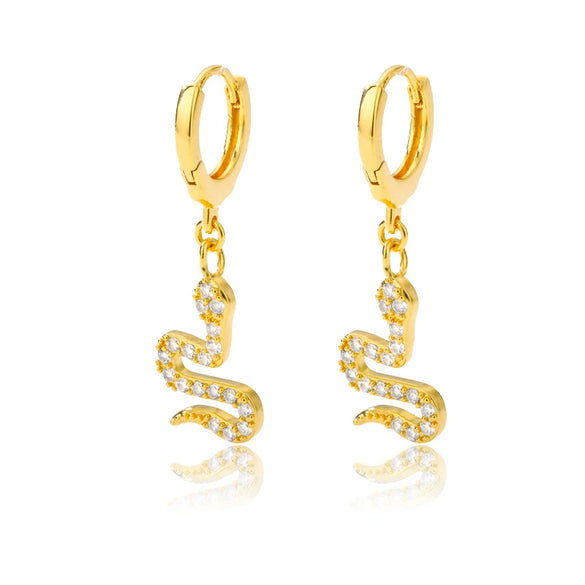 Wholesale Simple Heart Shaped Copper Earrings With 18K Gold Plated Zircon And Five Pointed Star Design Electroplated