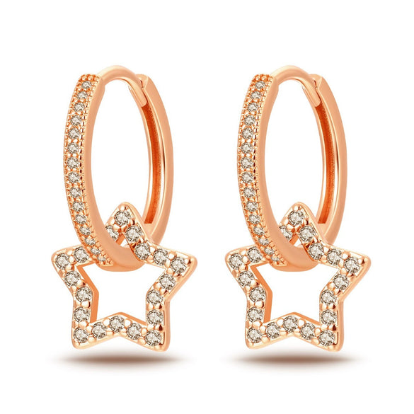 Wholesale Simple Heartshaped And Star Earrings Copper Silver Plated