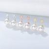 Wholesale Simple Heartshaped Diamondset Pearl Earrings For Women Made Of 925 Sterling Silver