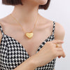 Wholesale Simple Heartshaped Love Pendant Necklace In Titanium Steel With 18K Gold Electroplated Clavicle Chain