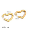 Wholesale Simple Heartshaped Titanium Steel And Stainless Steel Earrings For Women With Vacuum Real Gold Plating