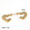 Wholesale Simple Heartshaped Titanium Steel And Stainless Steel Earrings For Women With Vacuum Real Gold Plating