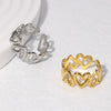 Wholesale Simple Heartshaped Titanium Steel Ring For Women Ins Style 18K Goldplated Electroplated Nonfading Open Ring