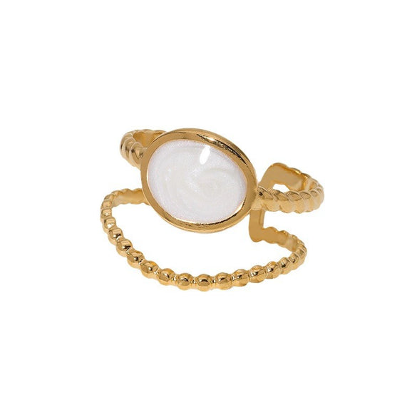 Wholesale Simple High End Geometric Stainless Steel Ring With Electroplating For Women