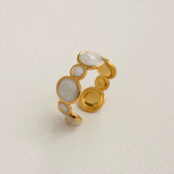 Wholesale Simple Highend Open Geometric Ring Stainless Steel Gold Plated For Women
