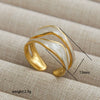 Wholesale Simple Highend Open Geometric Ring Stainless Steel Gold Plated For Women