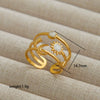 Wholesale Simple Highend Open Geometric Ring Stainless Steel Gold Plated For Women