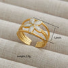 Wholesale Simple Highend Open Geometric Ring Stainless Steel Gold Plated For Women