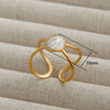 Wholesale Simple Highend Open Geometric Ring Stainless Steel Gold Plated For Women