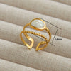 Wholesale Simple Highend Open Geometric Ring Stainless Steel Gold Plated For Women