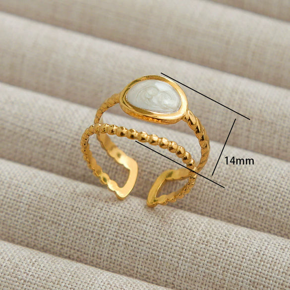 Wholesale Simple Highend Open Geometric Ring Stainless Steel Gold Plated For Women
