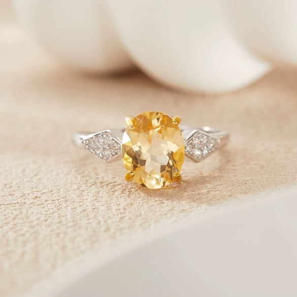 Wholesale Simple Highgrade Unisex Geometric Crystal Ring Set With Gems In S925 Sterling Silver And 18K Gold