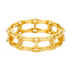 Wholesale Simple Hollow Geometric Stainless Steel 18K Gold Plated Unisex Ring Jewelry