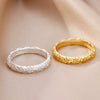 Wholesale Simple Hollow Geometric Stainless Steel 18K Gold Plated Unisex Ring Jewelry