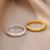 Wholesale Simple Hollow Geometric Stainless Steel 18K Gold Plated Unisex Ring Jewelry