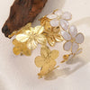 Wholesale Simple Hydraulic Pressure Stainless Steel Flower Oildrip Bracelet Jewelry Accessories