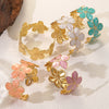 Wholesale Simple Hydraulic Pressure Stainless Steel Flower Oildrip Bracelet Jewelry Accessories