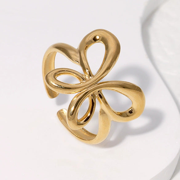Wholesale Simple Ins Cold Style Butterfly Animals Zodiac Electroplated Stainless Steel Ring For Women