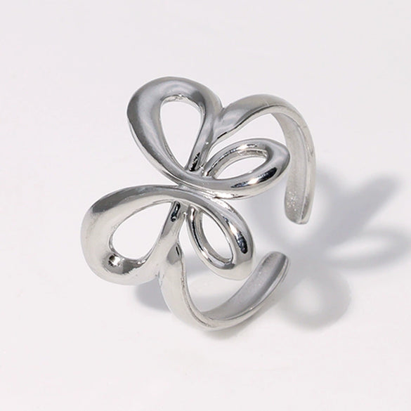 Wholesale Simple Ins Cold Style Butterfly Animals Zodiac Electroplated Stainless Steel Ring For Women