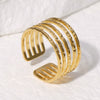 Wholesale Simple Ins Cold Style Open Women's Titanium Steel Ring 18K Gold Plated With Geometric Design