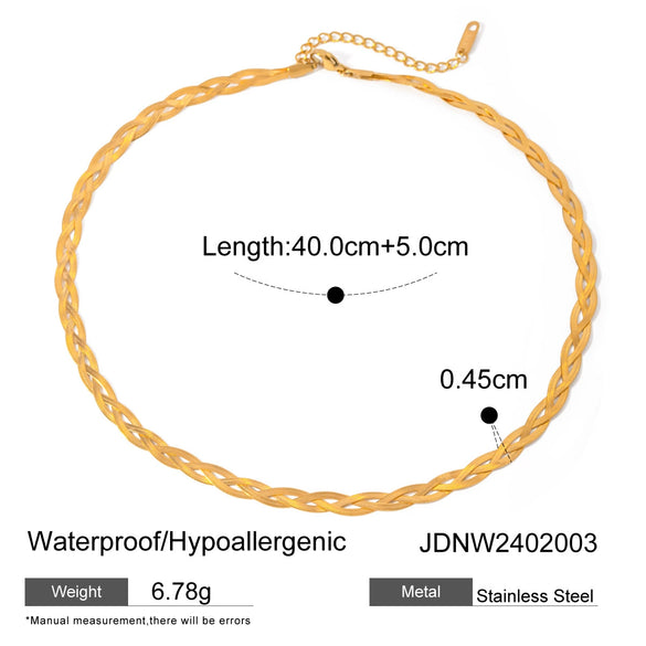 Wholesale Simple Ins Fashion Stainless Steel Braided Snake Bone Chain Jewelry With Electroplating Unisex Geometric Style