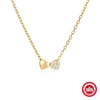 Wholesale Simple Ins Style S925 Sterling Silver Double Heart Ochain Women's Collarbone Necklace With Electroplating