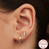 Wholesale Simple Ins Style S925 Sterling Silver Double Row Luxury Diamond Earring With Geometric Pattern And Electroplating For Women