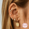 Wholesale Simple Ins Style S925 Sterling Silver Double Row Luxury Diamond Earring With Geometric Pattern And Electroplating For Women